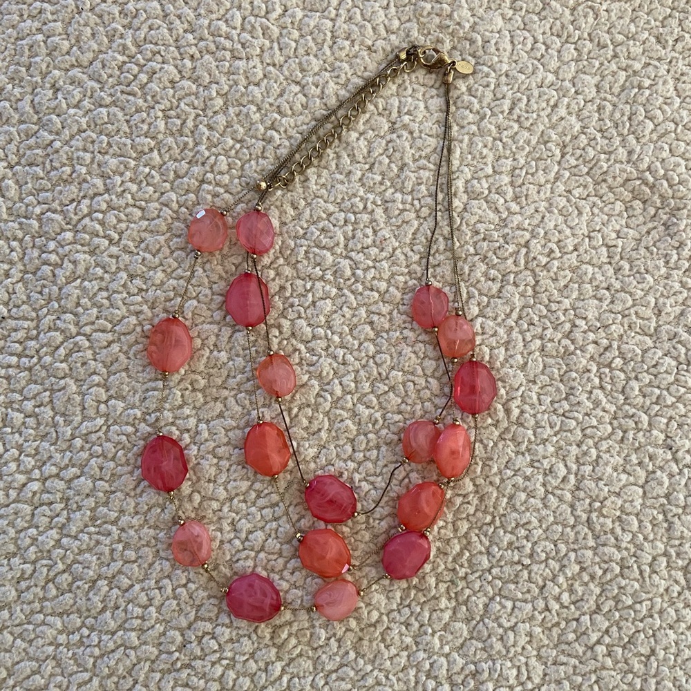 Elegant Coral Pink Beaded Necklace from Chico’s